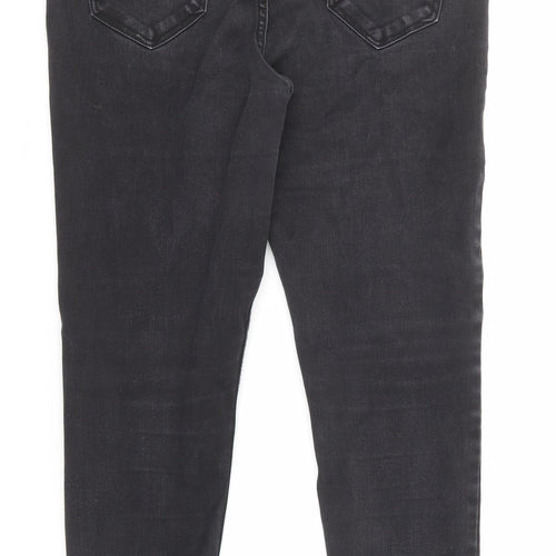 New Look Womens Black Cotton Skinny Jeans Size 14 L25 in Regular Zip