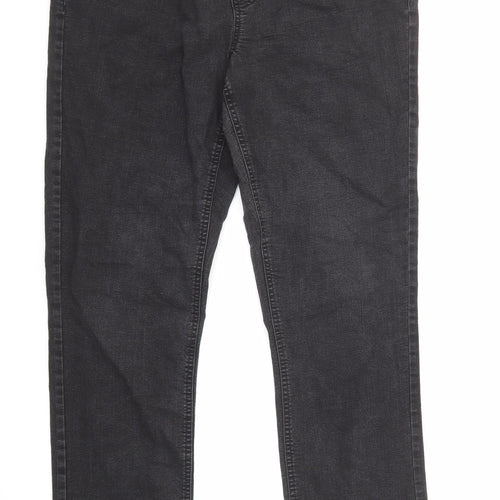 Denim Womens Black Cotton Straight Jeans Size 14 L31 in Regular