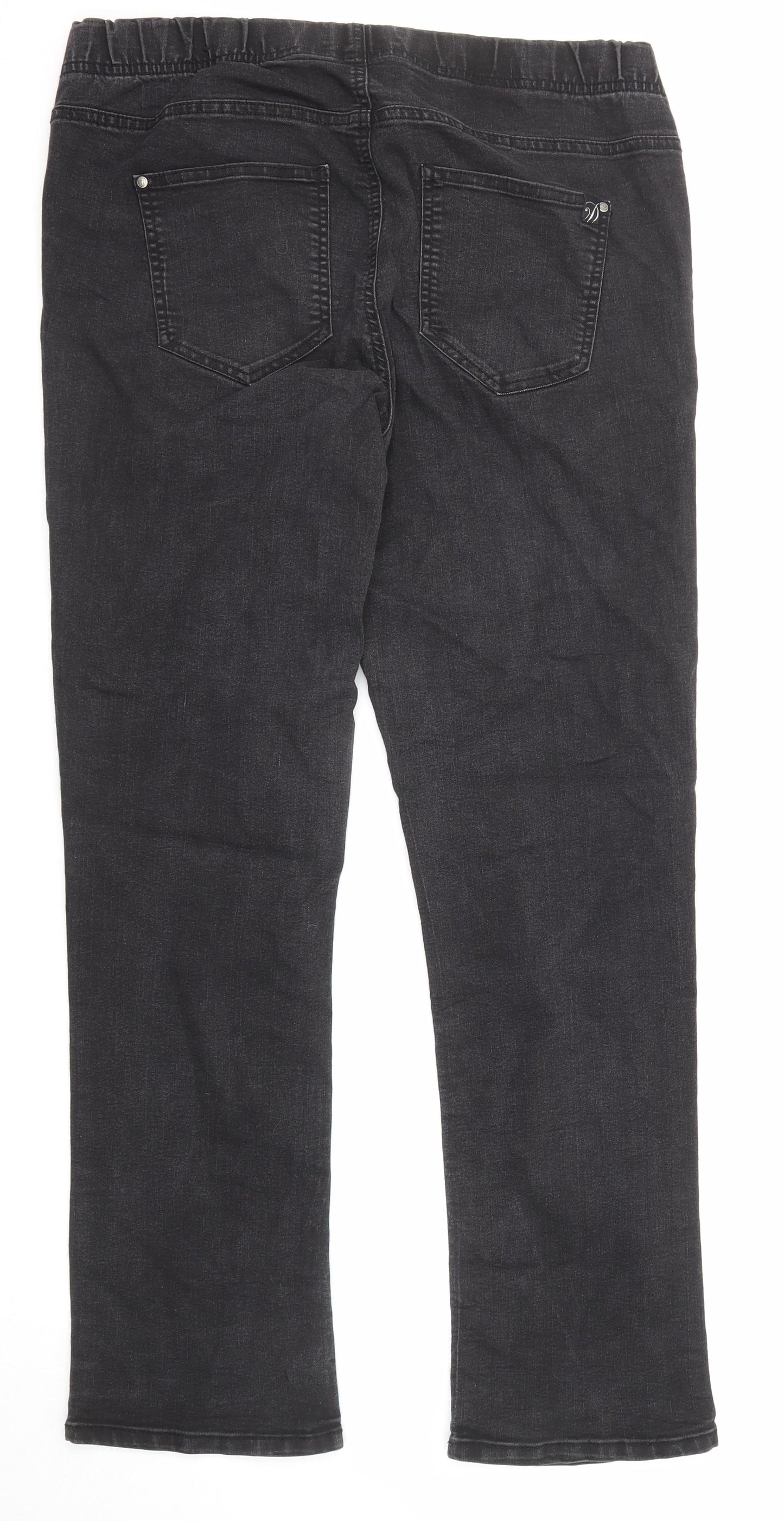 Denim Womens Black Cotton Straight Jeans Size 14 L31 in Regular