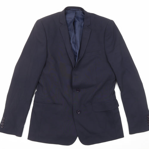 ASOS Mens Blue Polyester Jacket Suit Jacket Size 40 Regular