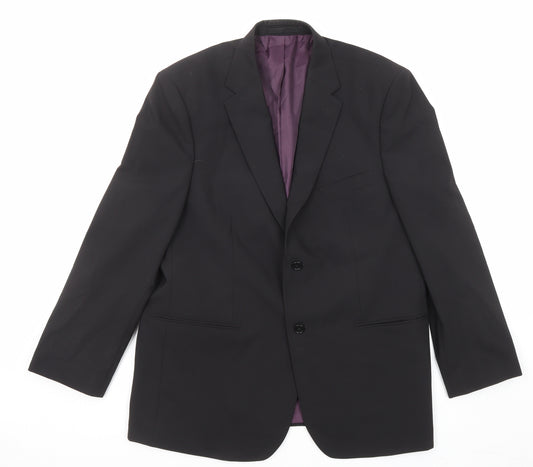 Greenwoods Mens Black Polyester Jacket Suit Jacket Size 42 Regular