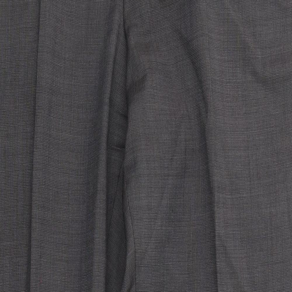 Marks and Spencer Mens Grey Wool Dress Pants Trousers Size 36 in L31 in Regular Zip