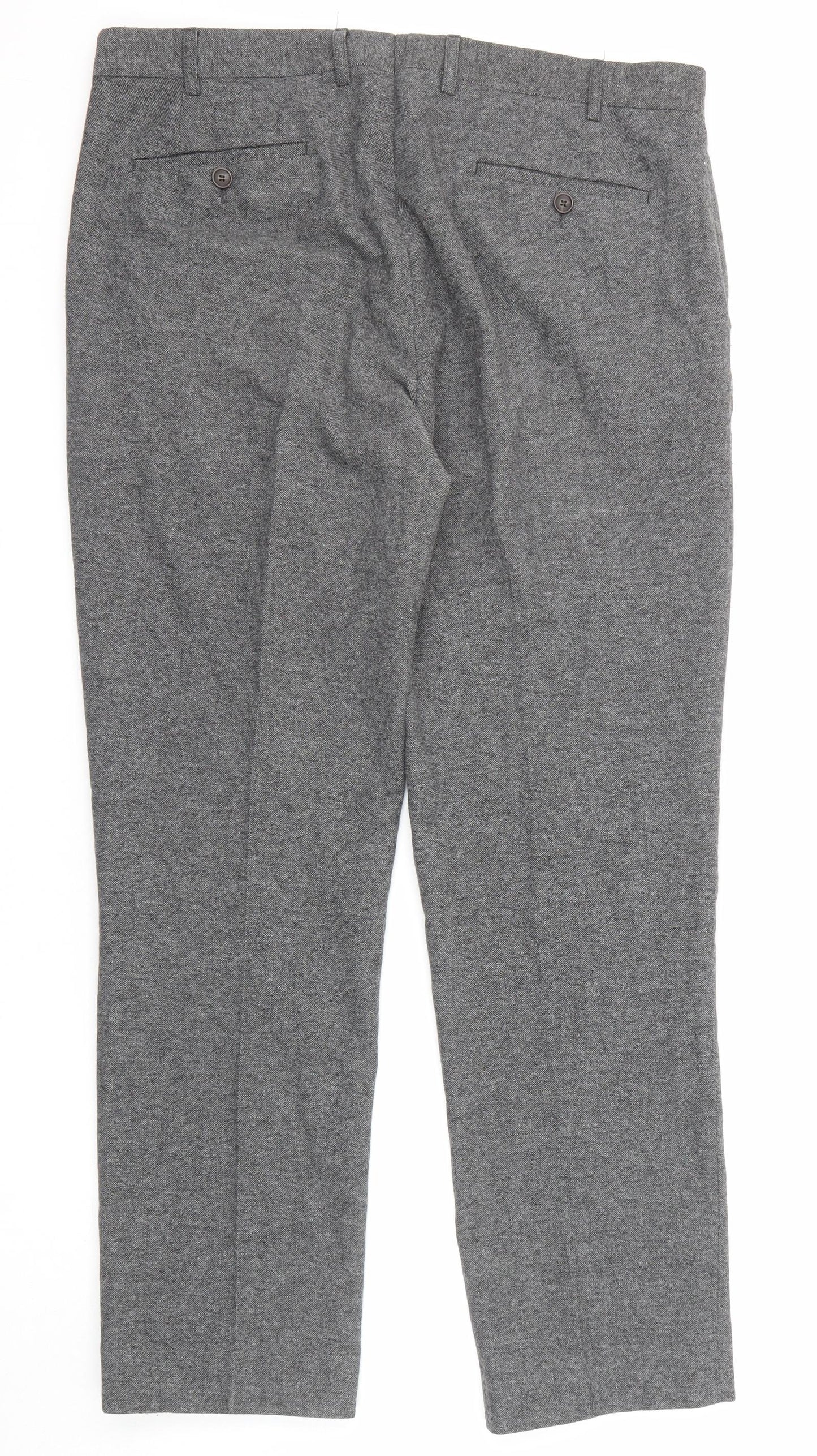 Skopes Mens Grey Polyester Dress Pants Trousers Size 36 in L30 in Regular Zip