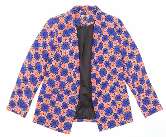 Ribbon Womens Multicoloured Geometric Jacket Blazer Size 10