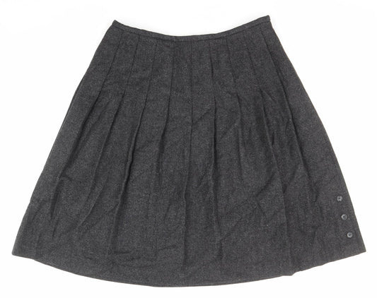 Eastex Womens Grey Wool Pleated Skirt Size 18 Zip