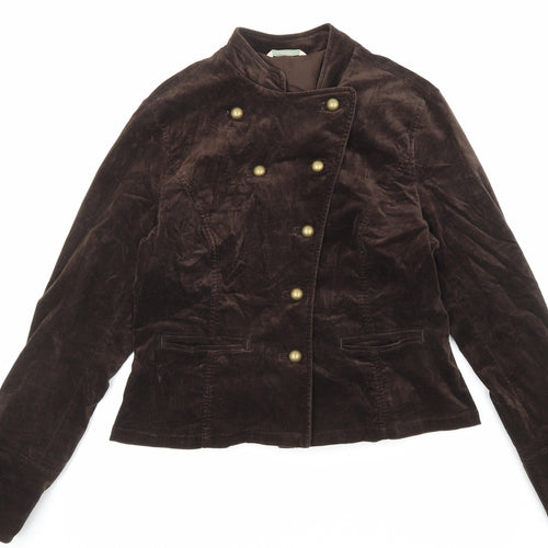 Marks and Spencer Womens Brown Jacket Size 14 Button