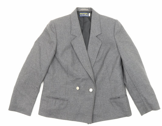 Gleneagles of Scotland Womens Grey Jacket Blazer Size 14 Button