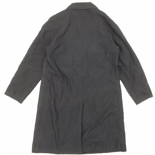 NuAge Womens Black Overcoat Coat Size 12 Button