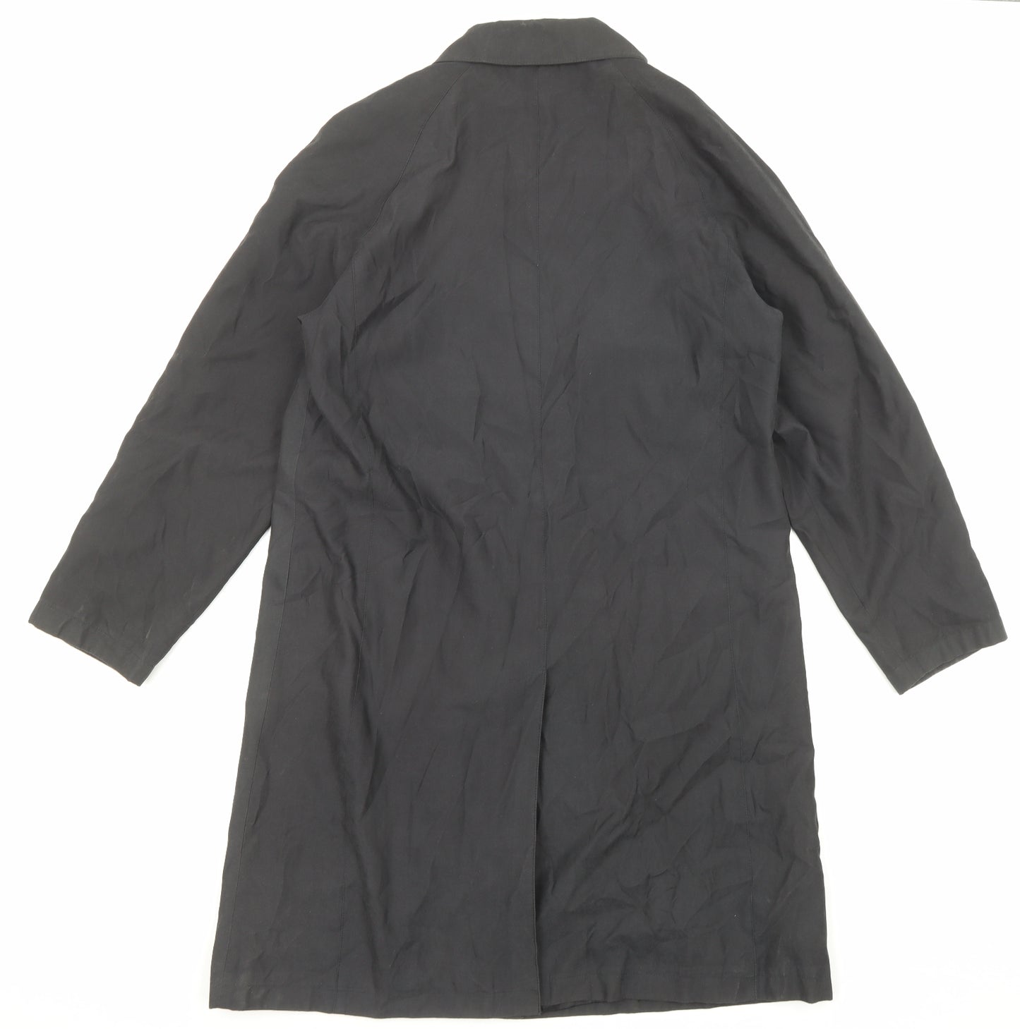 NuAge Womens Black Overcoat Coat Size 12 Button