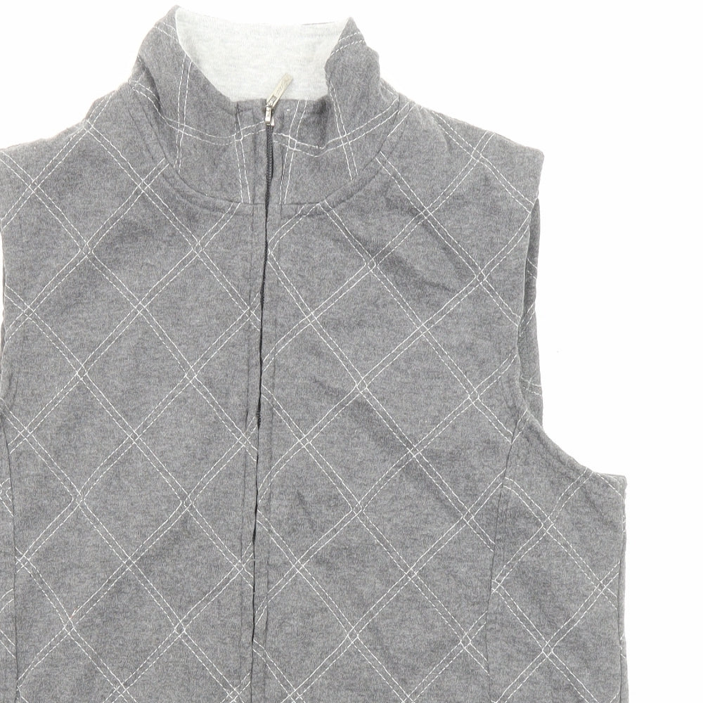 DASH Womens Grey Geometric Gilet Jacket Size 12 Zip