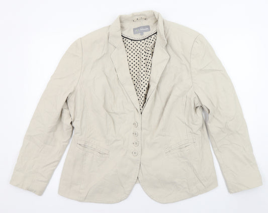 Marks and Spencer Womens Beige Jacket Blazer Size 18 Button
