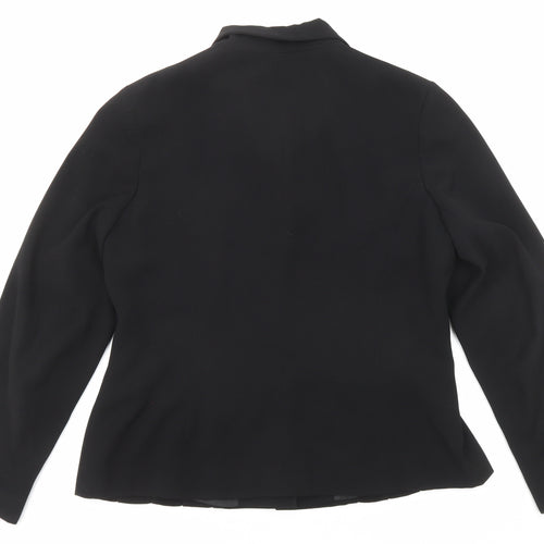 Wallis Womens Black Jacket Blazer Size 14 Button