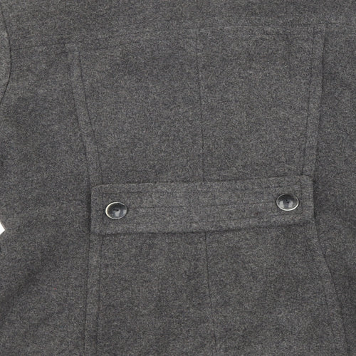Marks and Spencer Womens Grey Pea Coat Coat Size 12 Button