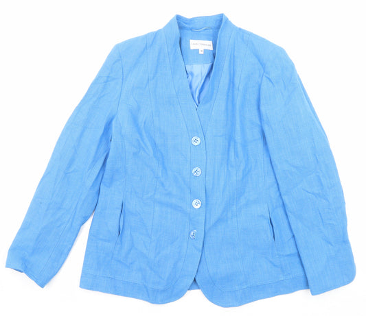 Gray & Osbourn Womens Blue Jacket Blazer Size 18 Button