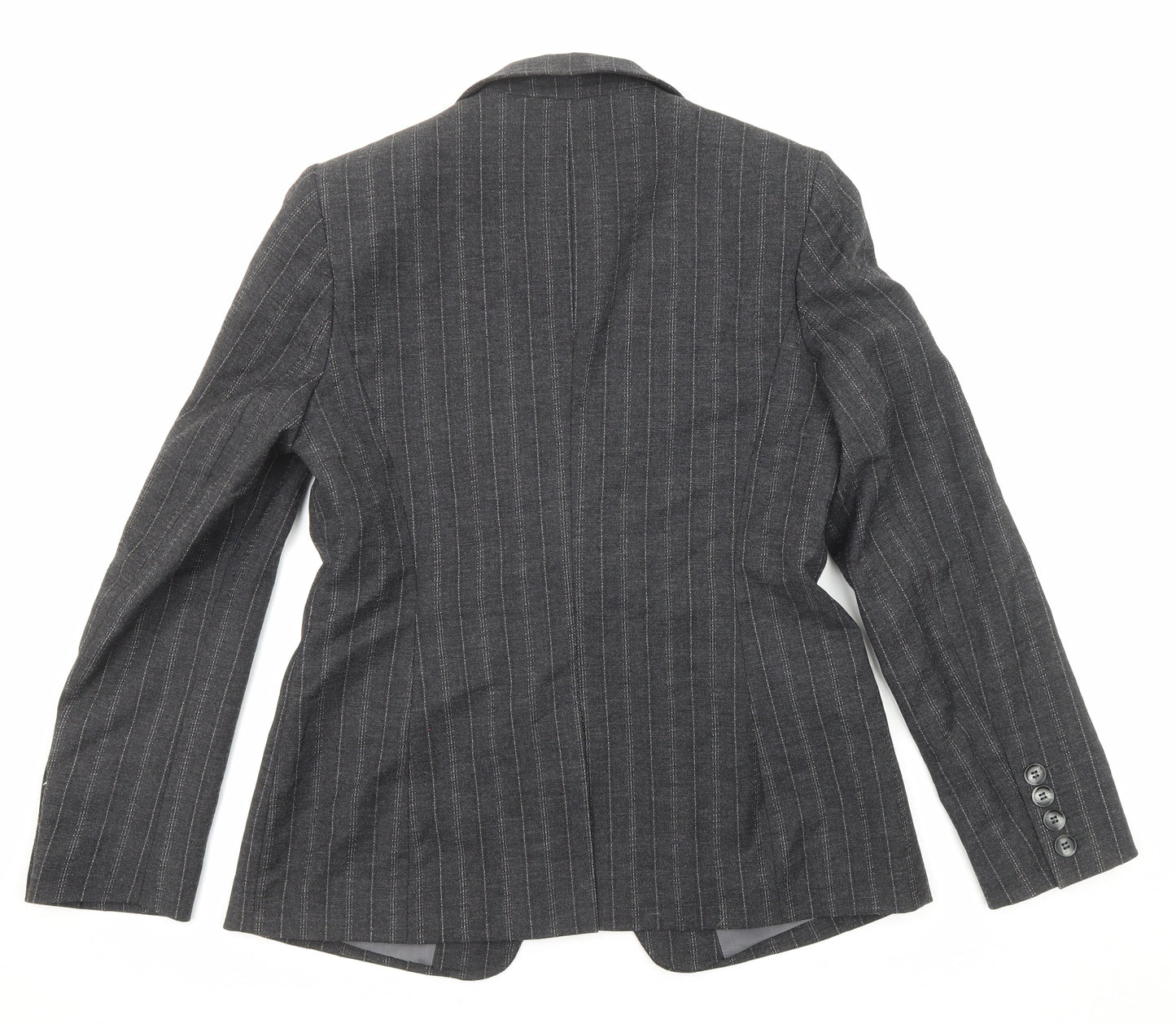 NEXT Womens Grey Pinstripe Wool Jacket Suit Jacket Size 14