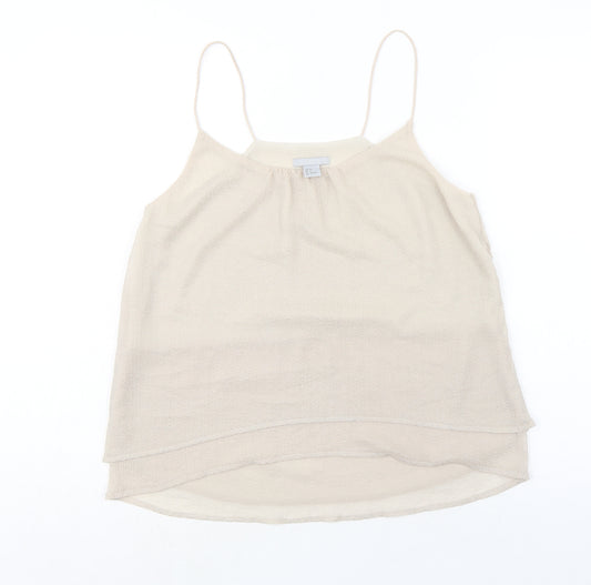 H&M Womens Beige Polyester Camisole Tank Size 10 Scoop Neck