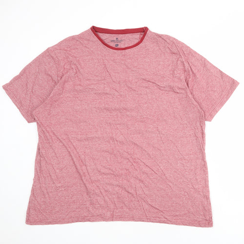 EWM Mens Red Striped Cotton T-Shirt Size XL Round Neck