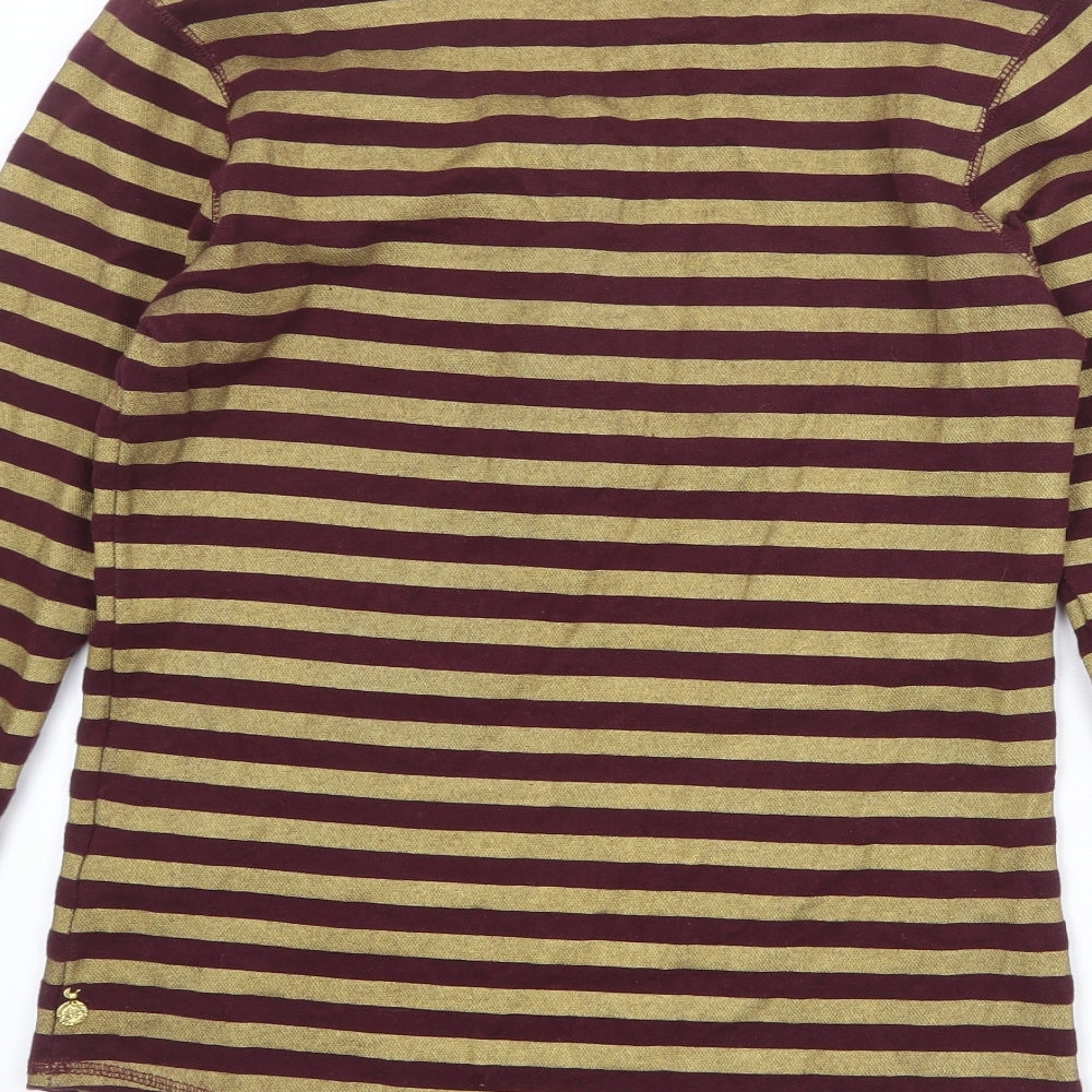 Scotch & Soda Womens Red Striped 100% Cotton Basic T-Shirt Size L Round Neck