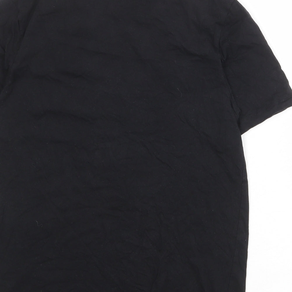 HUGO BOSS Mens Black Cotton T-Shirt Size M Round Neck