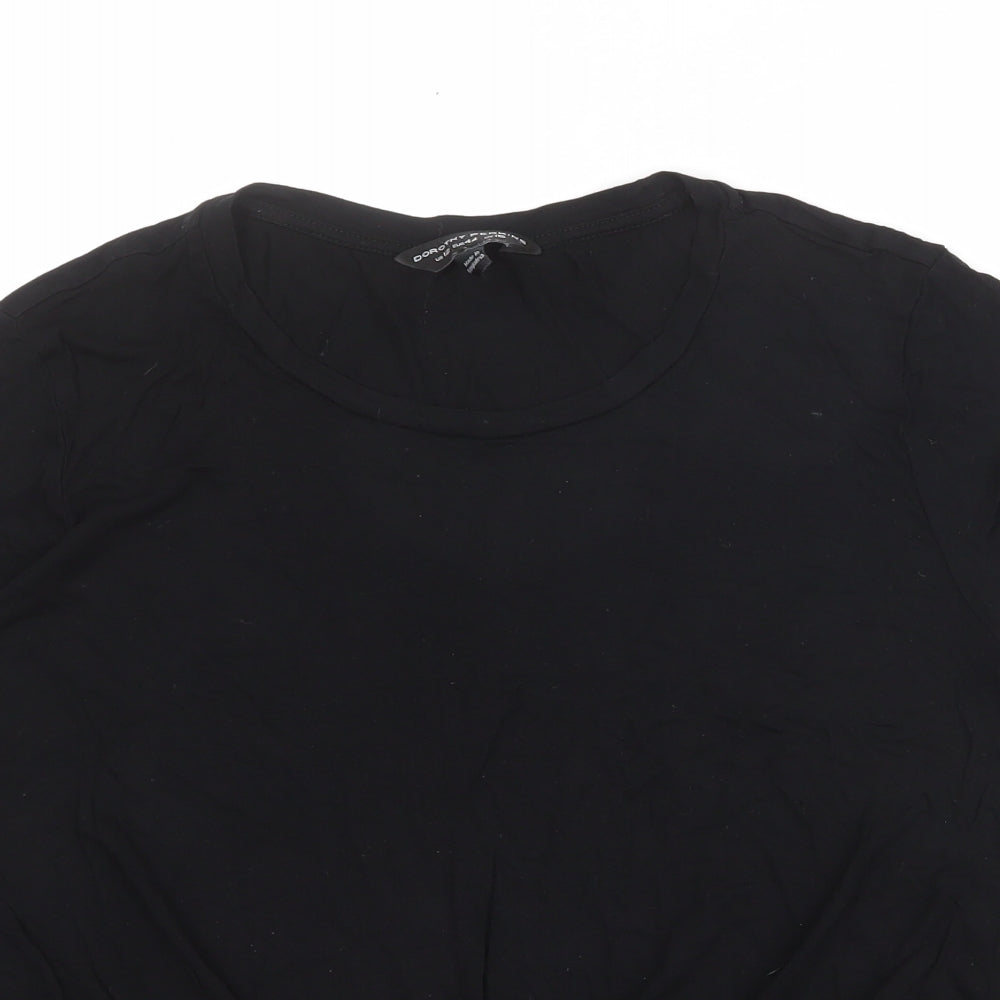 Dorothy Perkins Womens Black Viscose Basic T-Shirt Size 16 Round Neck