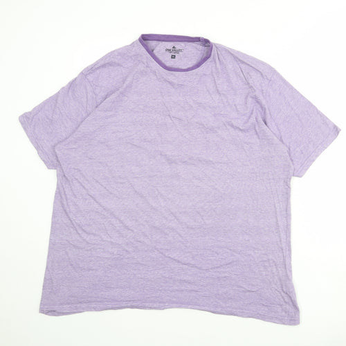 EWM Mens Purple Striped Cotton T-Shirt Size XL Round Neck