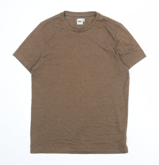 ASOS Mens Brown Cotton T-Shirt Size M Round Neck