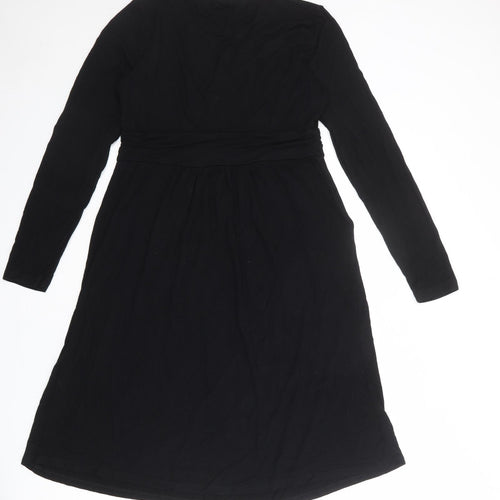 Boden Womens Black Viscose A-Line Size 12 Round Neck Pullover