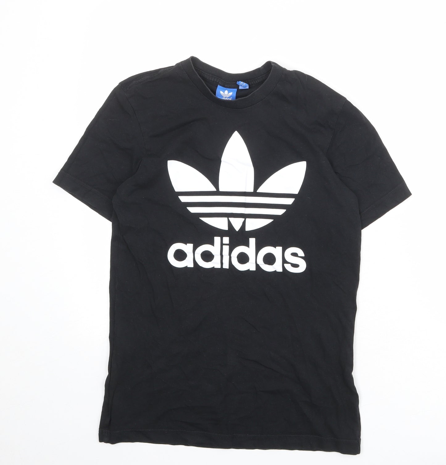 adidas Mens Black Cotton T-Shirt Size XS Round Neck