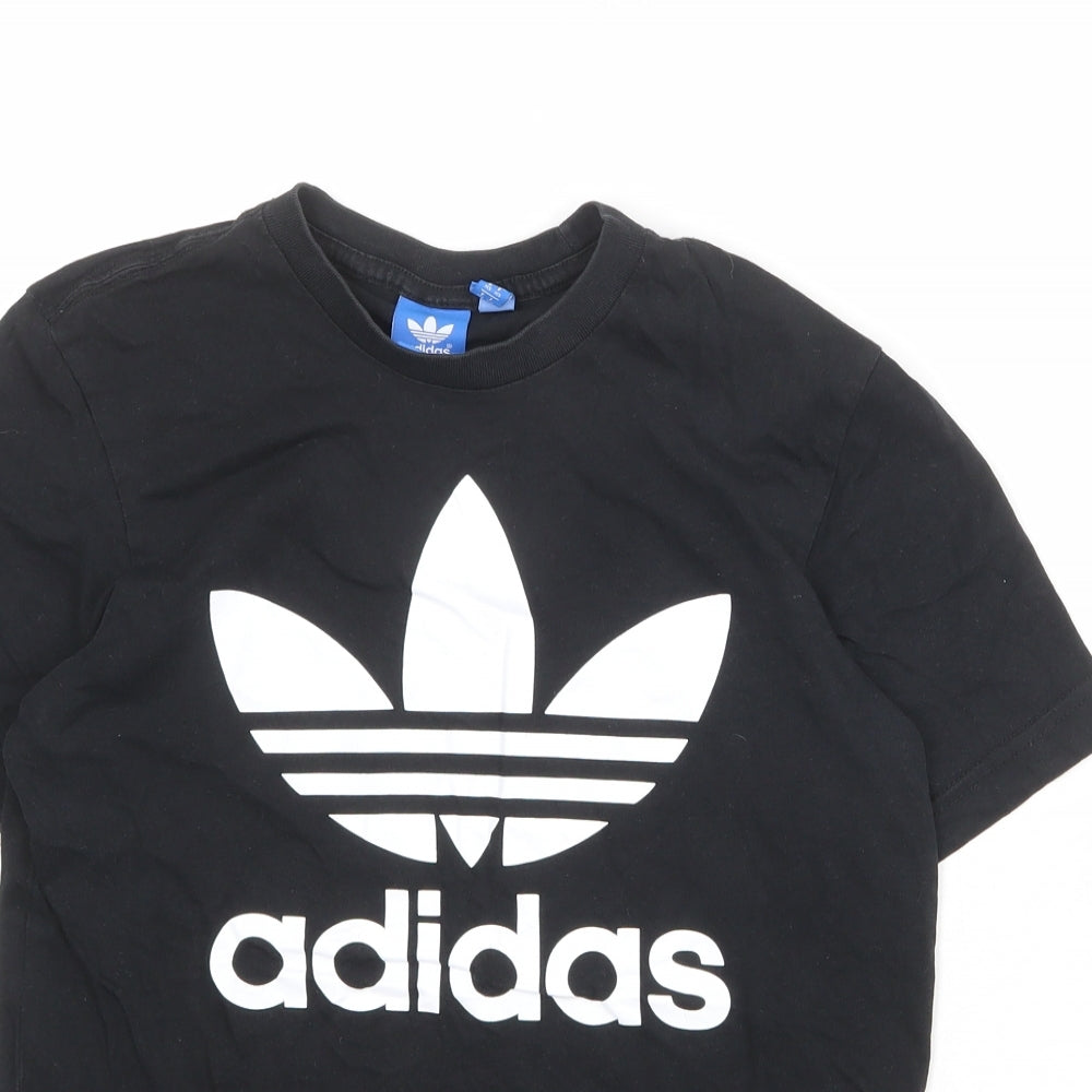 adidas Mens Black Cotton T-Shirt Size XS Round Neck