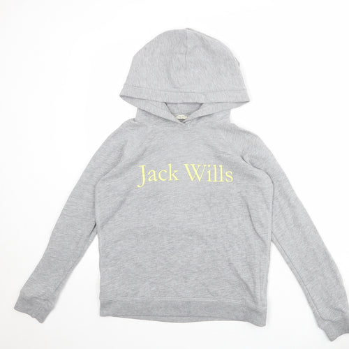 Jack Wills Womens Grey Polyester Pullover Hoodie Size 10 Pullover