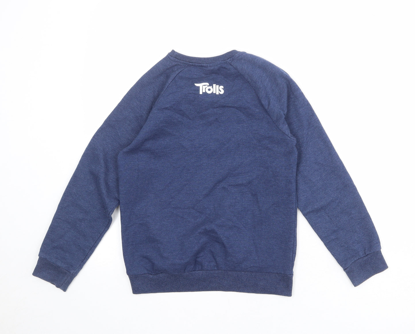 Trolls Girls Blue Cotton Pullover Sweatshirt Size 9-10 Years Pullover