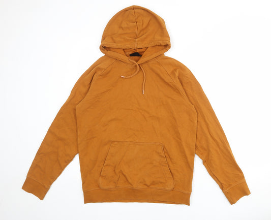 H&M Womens Orange 100% Cotton Pullover Hoodie Size M Pullover