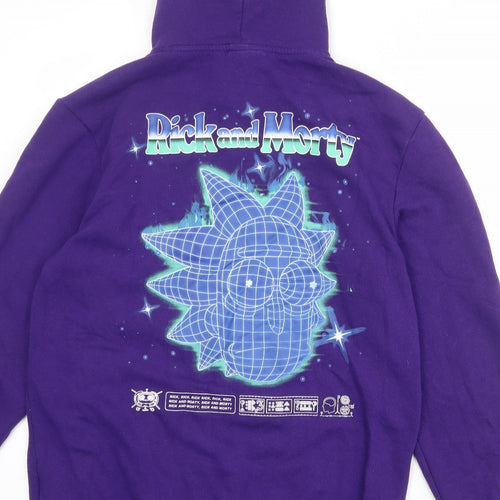 H&M Womens Purple Cotton Pullover Hoodie Size S Pullover - Rick And Morty