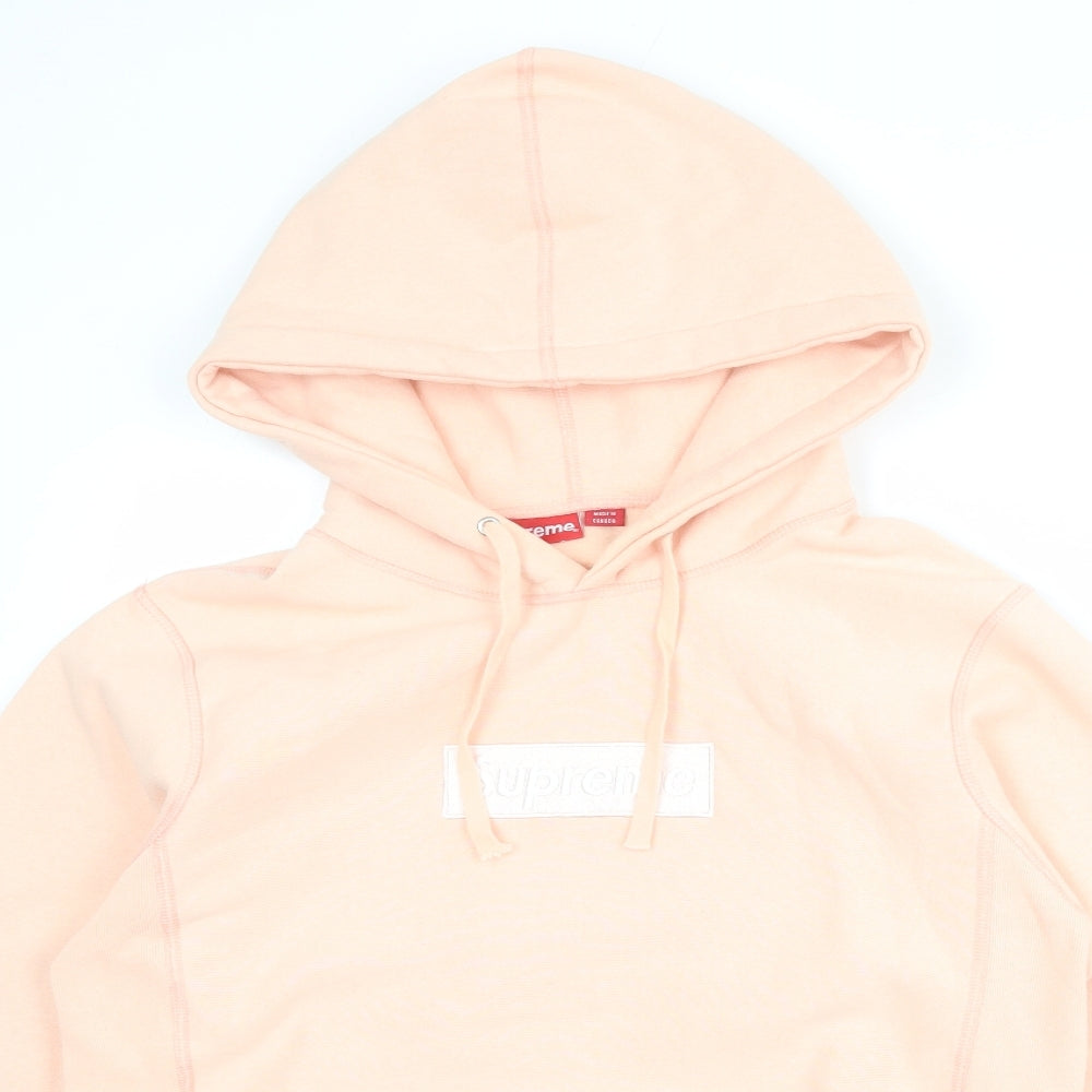 Supreme Womens Pink 100% Cotton Pullover Hoodie Size M Pullover