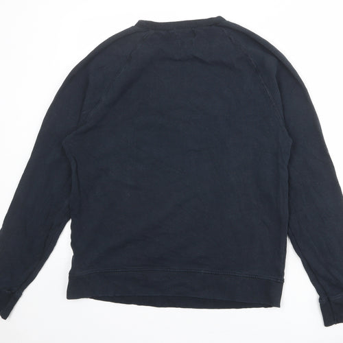 Topman Mens Blue Cotton Pullover Sweatshirt Size M