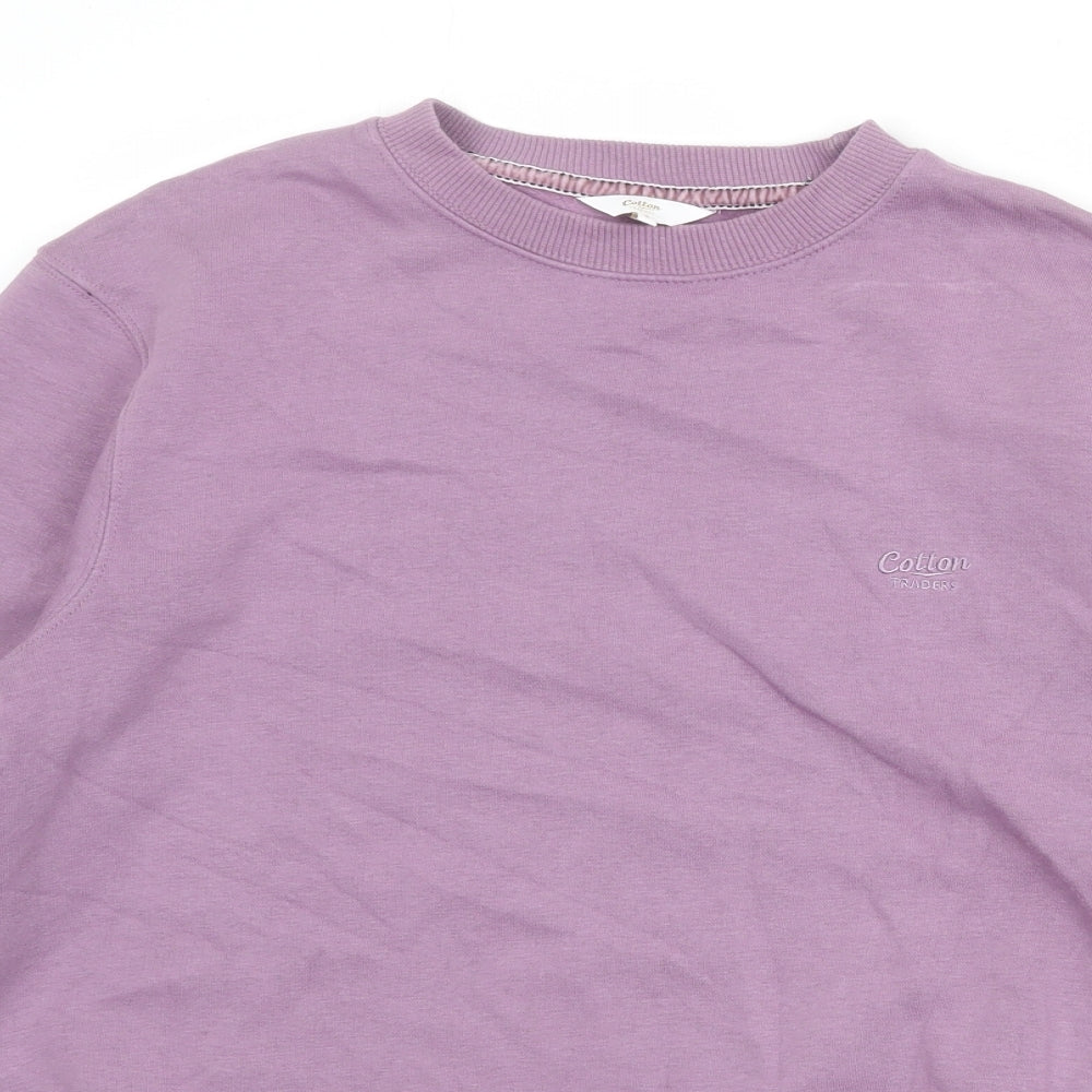 Cotton Traders Mens Purple Cotton Pullover Sweatshirt Size S