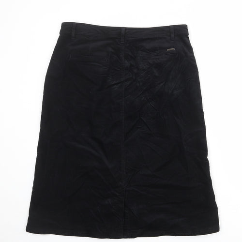 Per Una Womens Black Cotton A-Line Skirt Size 12 Zip