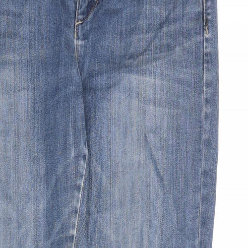 Lee Womens Blue Cotton Bootcut Jeans Size 8 L27 in Regular Zip