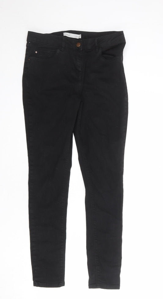 George Womens Black Cotton Skinny Jeans Size 12 L28 in Regular Zip
