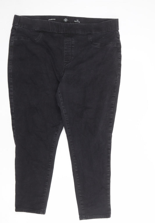 St John Womens Black Cotton Jegging Jeans Size 18 L25 in Regular