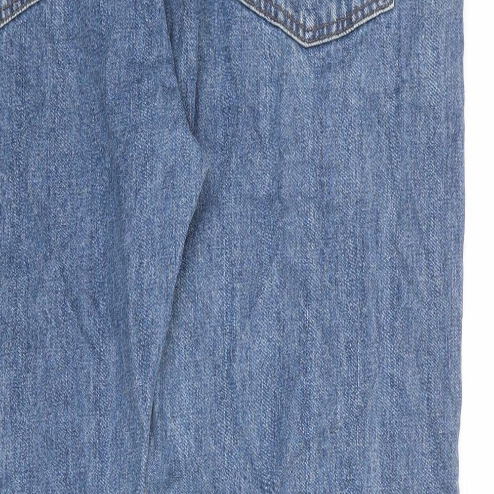 Marks and Spencer Mens Blue Cotton Straight Jeans Size 44 in L33 in Regular Zip