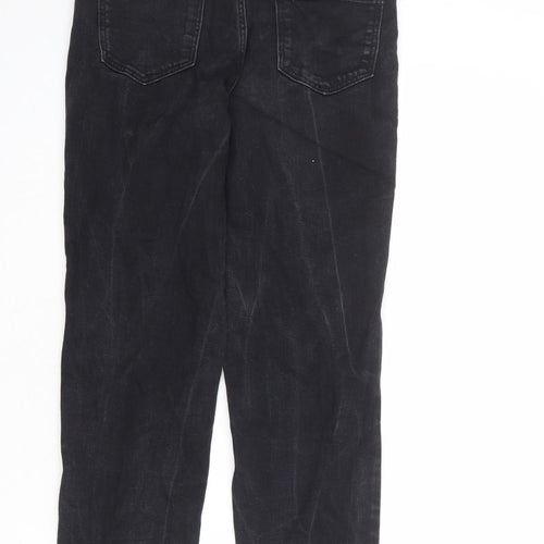 TU Womens Black Cotton Straight Jeans Size 10 L28 in Regular Zip