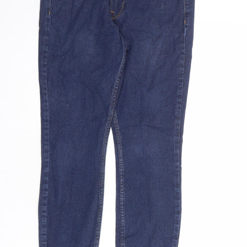 H&M Womens Blue Cotton Skinny Jeans Size 10 L25 in Regular Zip