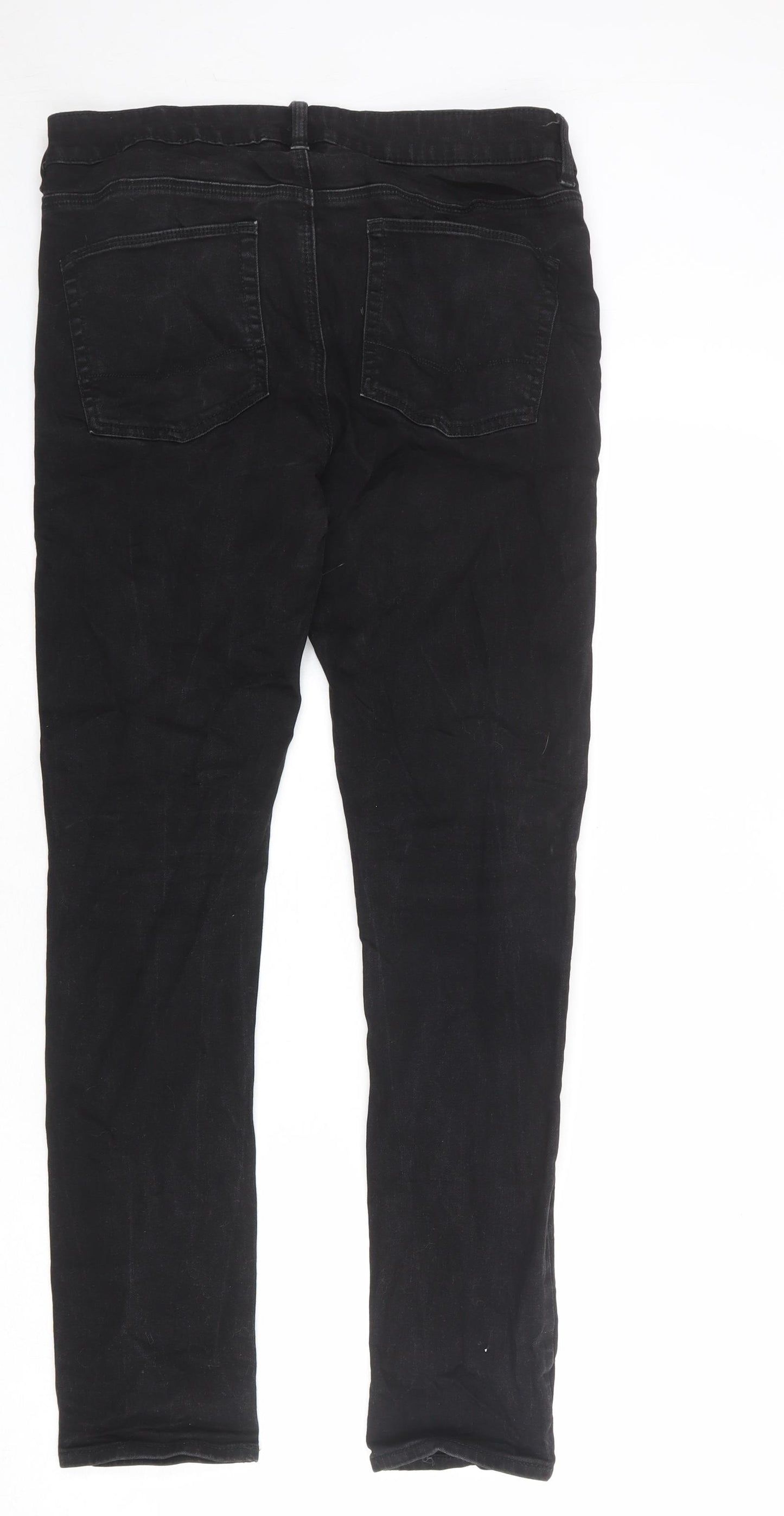 ASOS Mens Black Cotton Skinny Jeans Size 34 in L34 in Regular Zip
