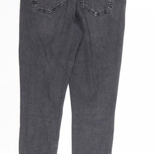 Topshop Womens Grey Cotton Skinny Jeans Size 30 in L30 in Regular Zip