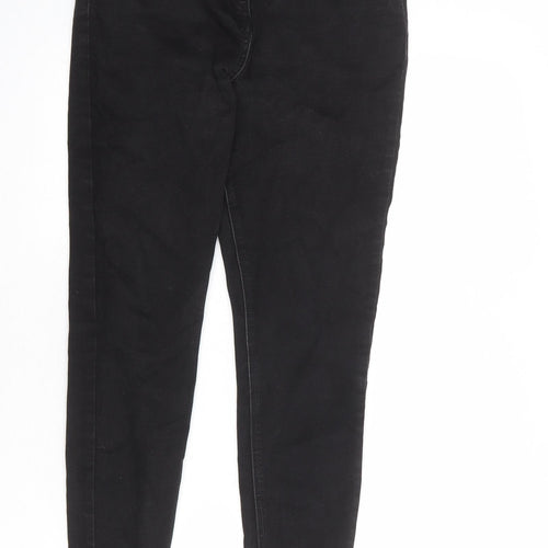 Matalan Womens Black Cotton Skinny Jeans Size 14 L27 in Regular Zip