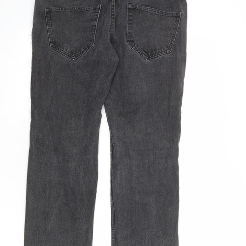Easy Mens Grey Cotton Straight Jeans Size 32 in L30 in Regular Zip