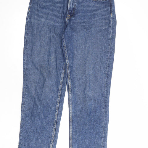 Free Assembly Womens Blue Cotton Straight Jeans Size 8 L28 in Regular Zip