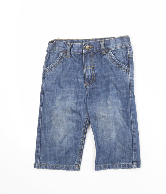 Nutmeg Boys Blue 100% Cotton Bermuda Shorts Size 5-6 Years L10 in Regular Zip
