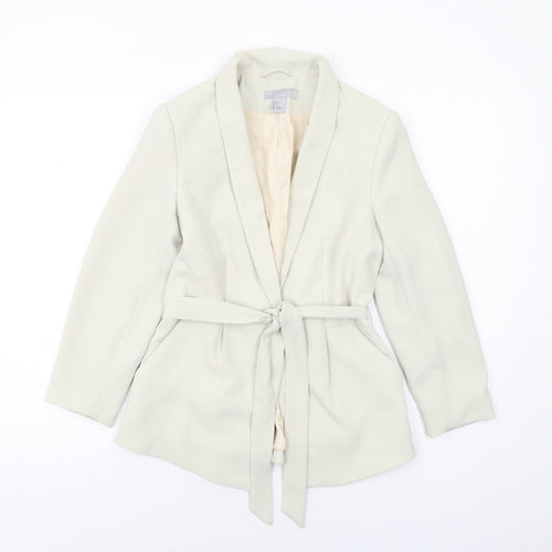 H&M Womens Beige Jacket Blazer Size 6 Snap